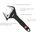 Plumbing Adjustable Wrench with Soft Grip, Wide Mouth, 6 inch x 2.50 inch x 0.6 inch